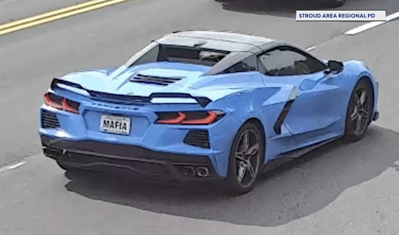 Video thumbnail for Blue Corvette doing donuts during street takeover in Pennsylvania found abandoned in New Jersey