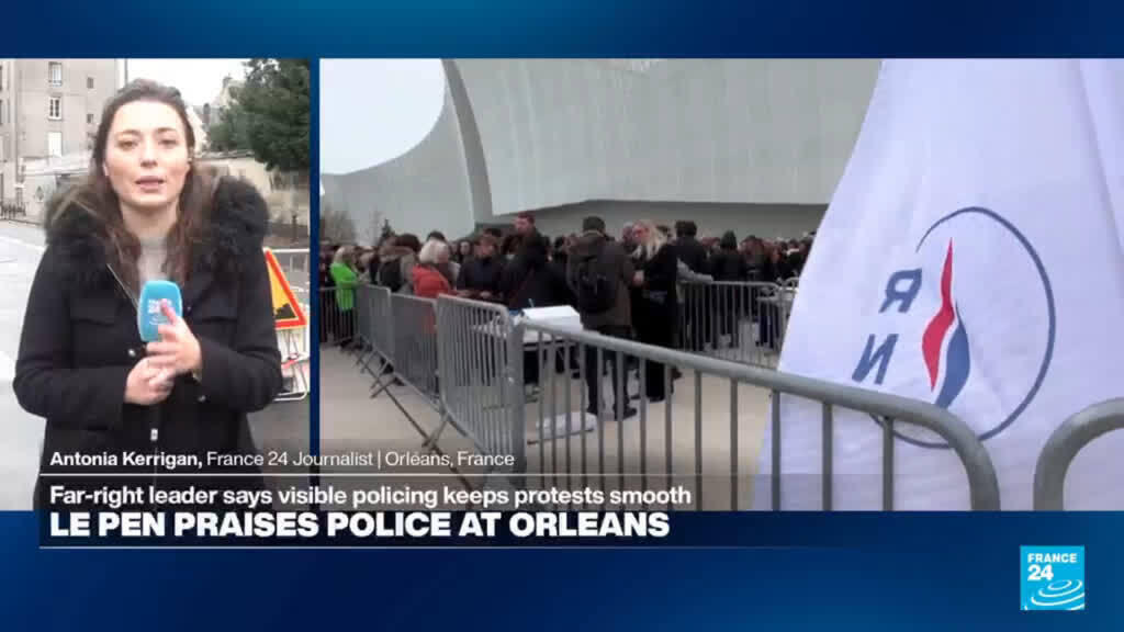 Video thumbnail for France’s far right gathers as Le Pen prepares her presidential campaign