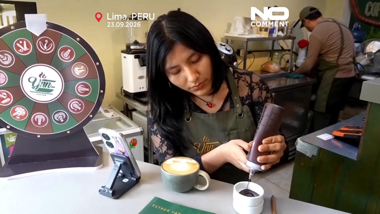 Video thumbnail for Pope Leo XIV gets the latte art treatment ahead of Latin America visit