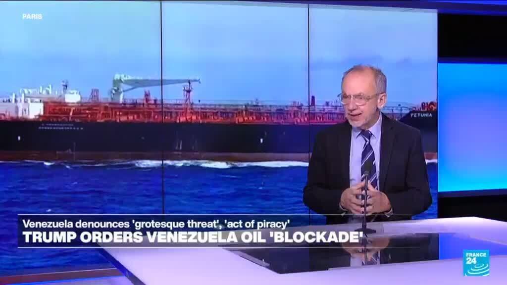 Video thumbnail for Trump orders 'blockade' of sanctioned oil tankers leaving, entering Venezuela