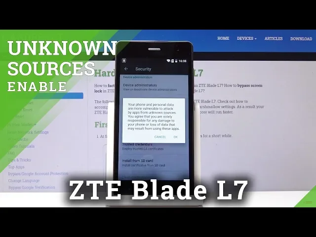 Video thumbnail for How to Activate Unknown Sources in ZTE Blade L7 – Allow App Installation