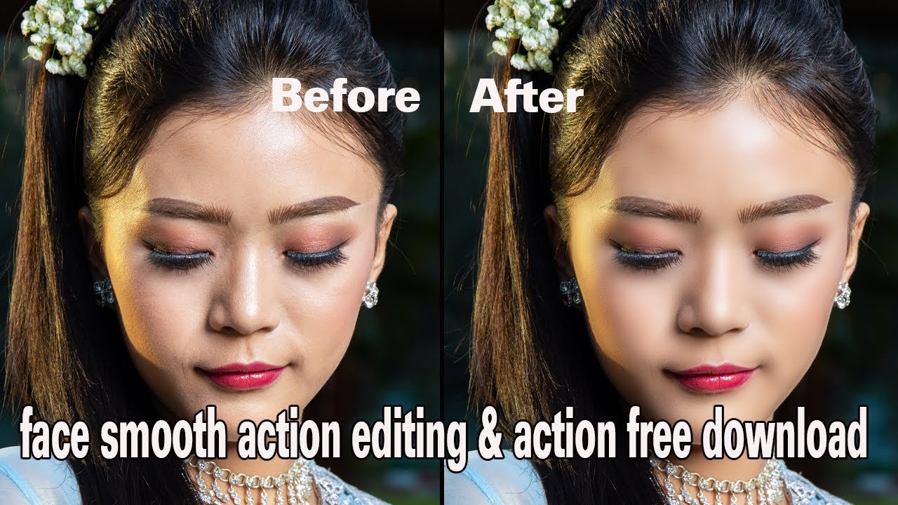 Video thumbnail for Photoshop face smooth action editing & action free download