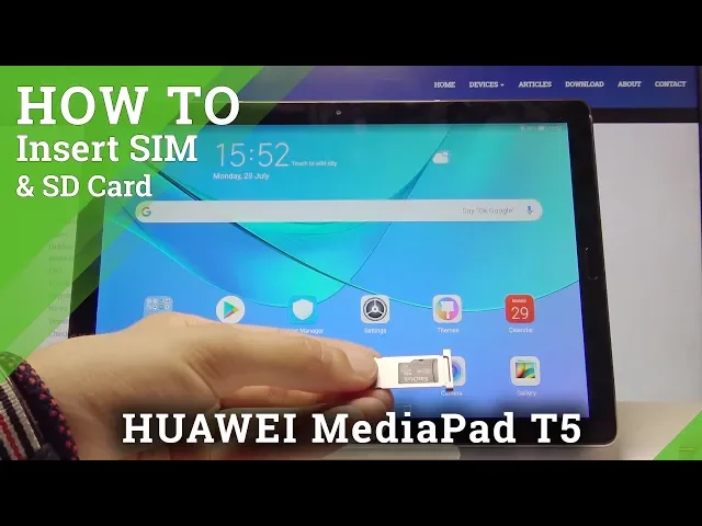 Video thumbnail for How to Insert Micro SD Card to HAUWEI MediaPad T5 - Input Memory Card