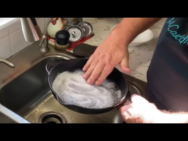 Video thumbnail for How To CLEAN A Cast Iron Skillet With SALT!!