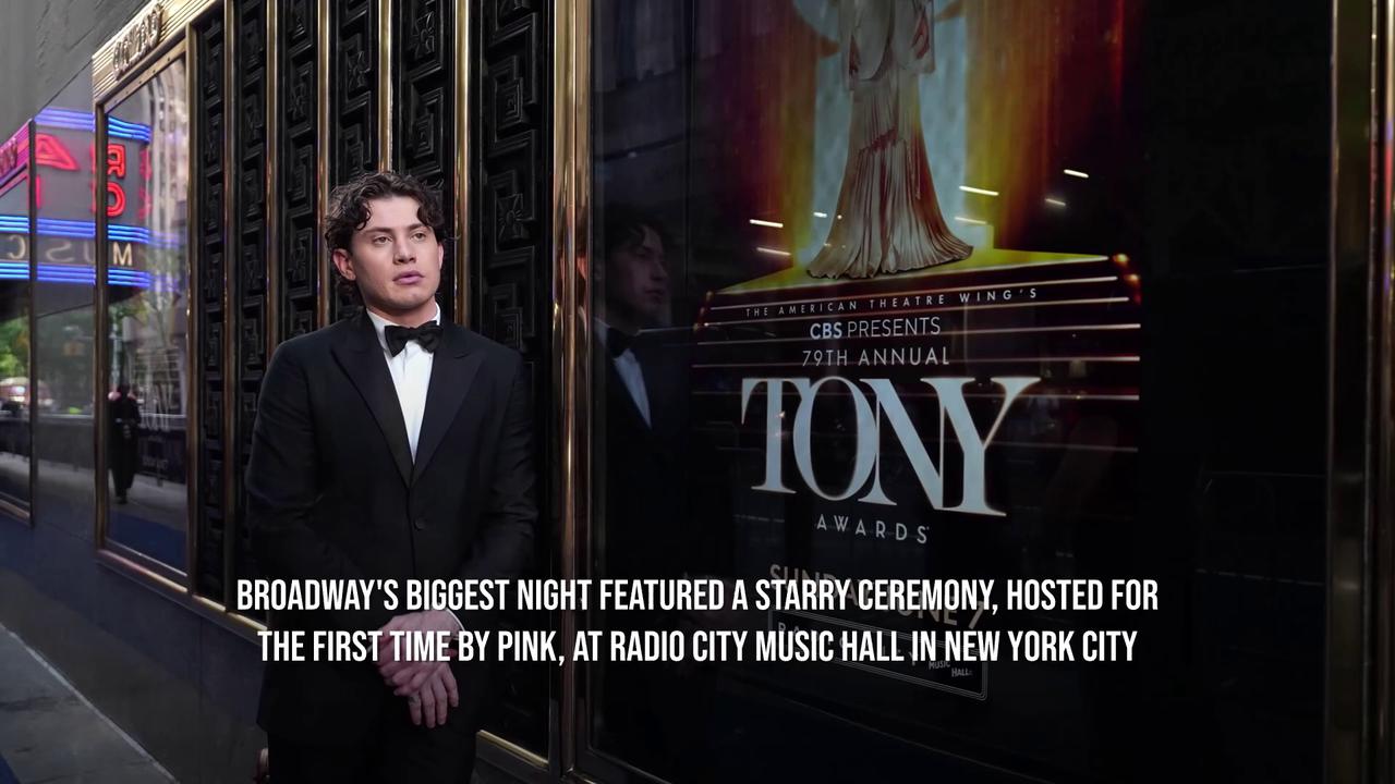 Video thumbnail for Lesley Manville and John Lithgow win top Tony awards.
