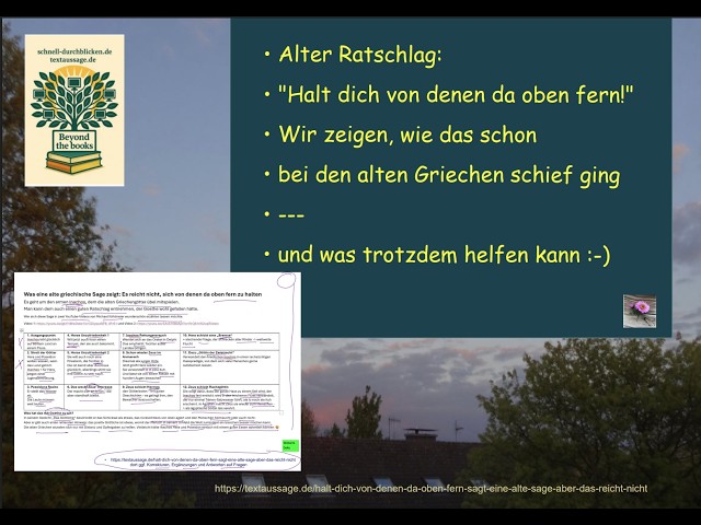 Video thumbnail for Halt dich von denen da oben fern – sagt eine alte Sage. Aber das reicht nicht - siehe Goethe!