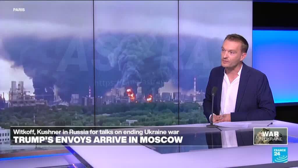 Video thumbnail for US envoys Witkoff, Kushner arrive in Moscow for talks on peace in Ukraine