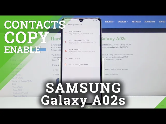 Video thumbnail for How to Transfer Contacts in SAMSUNG Galaxy A02s – Move Numbers