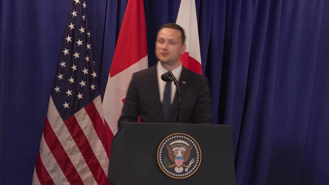 Video thumbnail for United States: U.S., Denmark, Greenland Sign Arctic Defense Deal in New York.