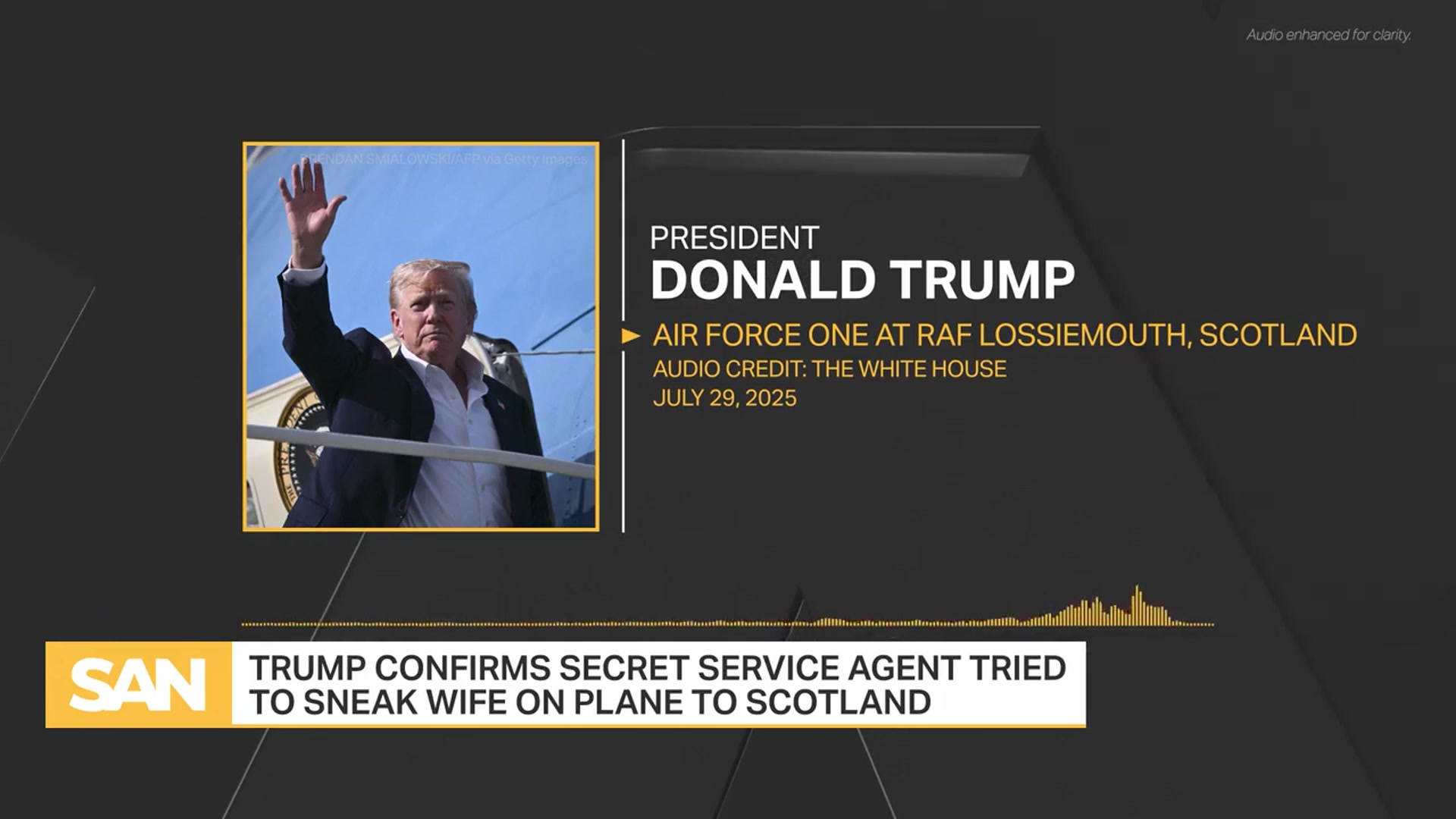'Video thumbnail for Secret Service agent tried to sneak wife on plane accompanying Air Force One'