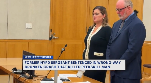Video thumbnail for Former NYPD sergeant sentenced in drunk driving crash that killed Peekskill man