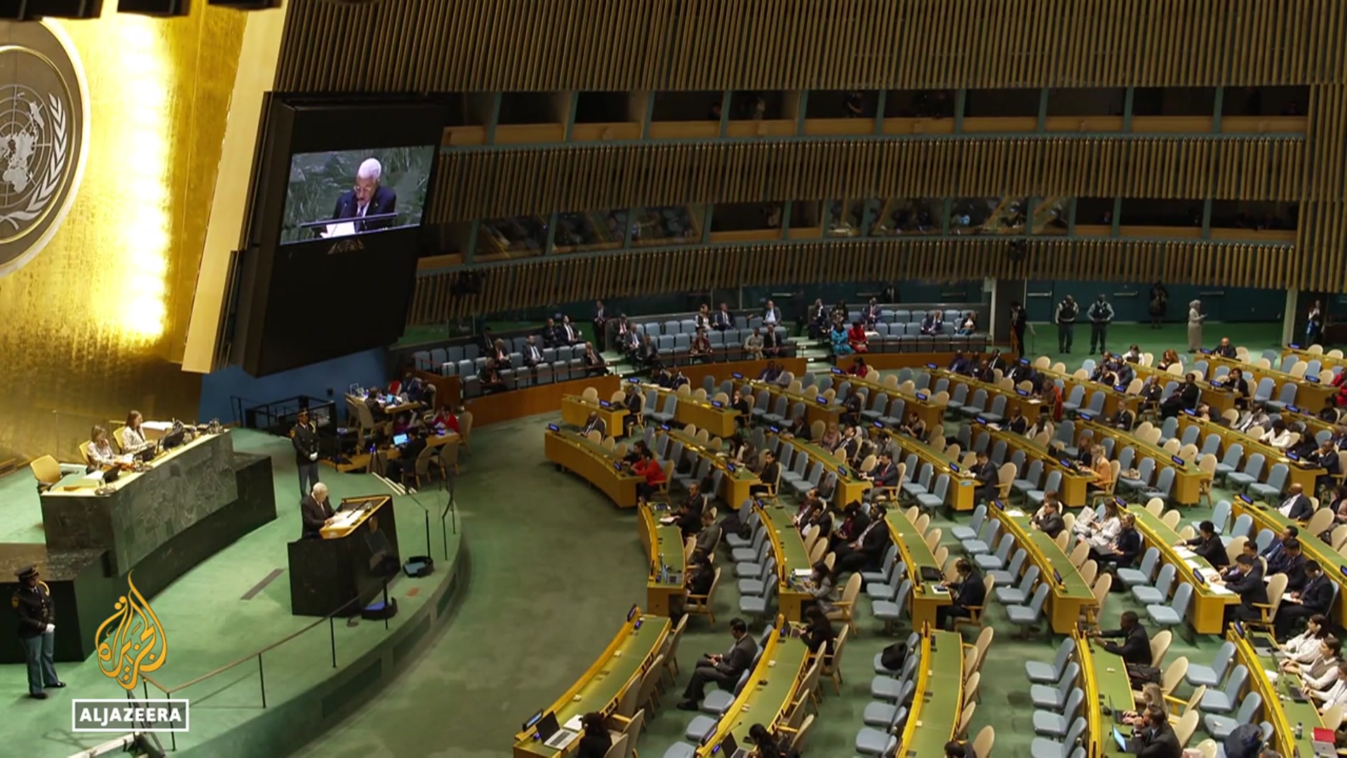 'Video thumbnail for UN approves video address by Palestine’s Abbas after US visa refusal'