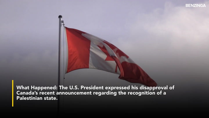 'Video thumbnail for Trump Blasts Canada Over Palestine Stance, Says It Makes Striking A Trade Deal With Ottawa 'Very Hard''