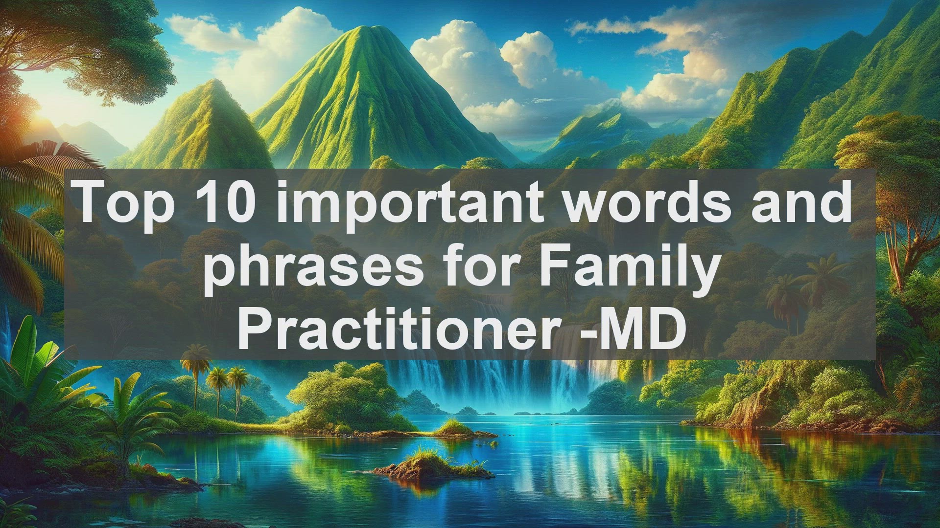 'Video thumbnail for Top 10 important words and phrases for Family Practitioner MD'