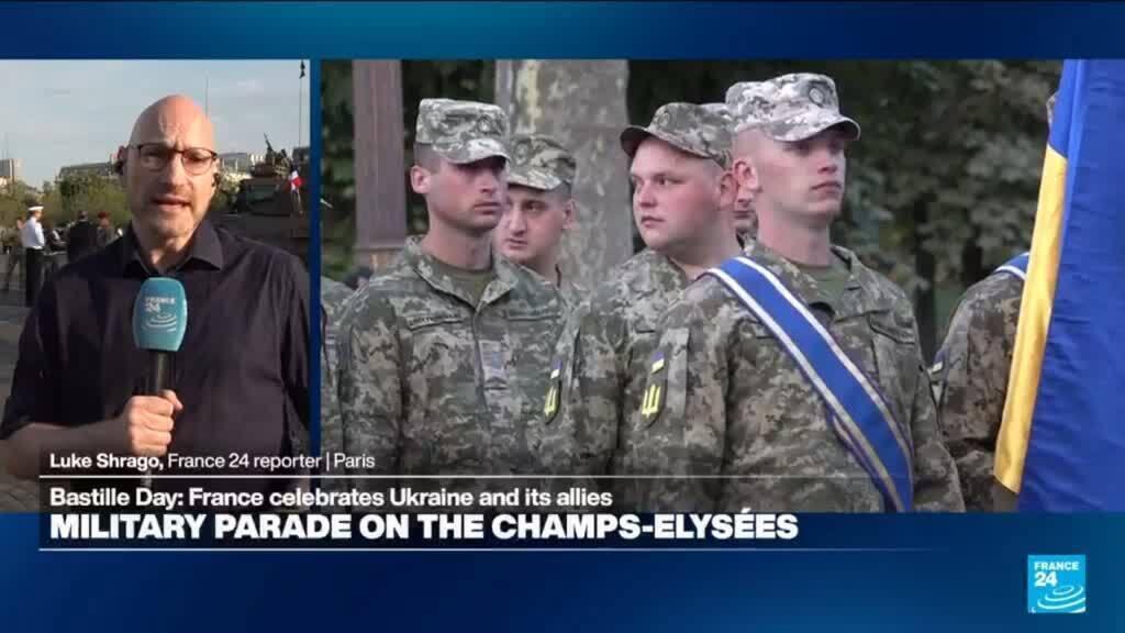 Video thumbnail for Bastille Day: France celebrates Ukraine and its allies with military parade
