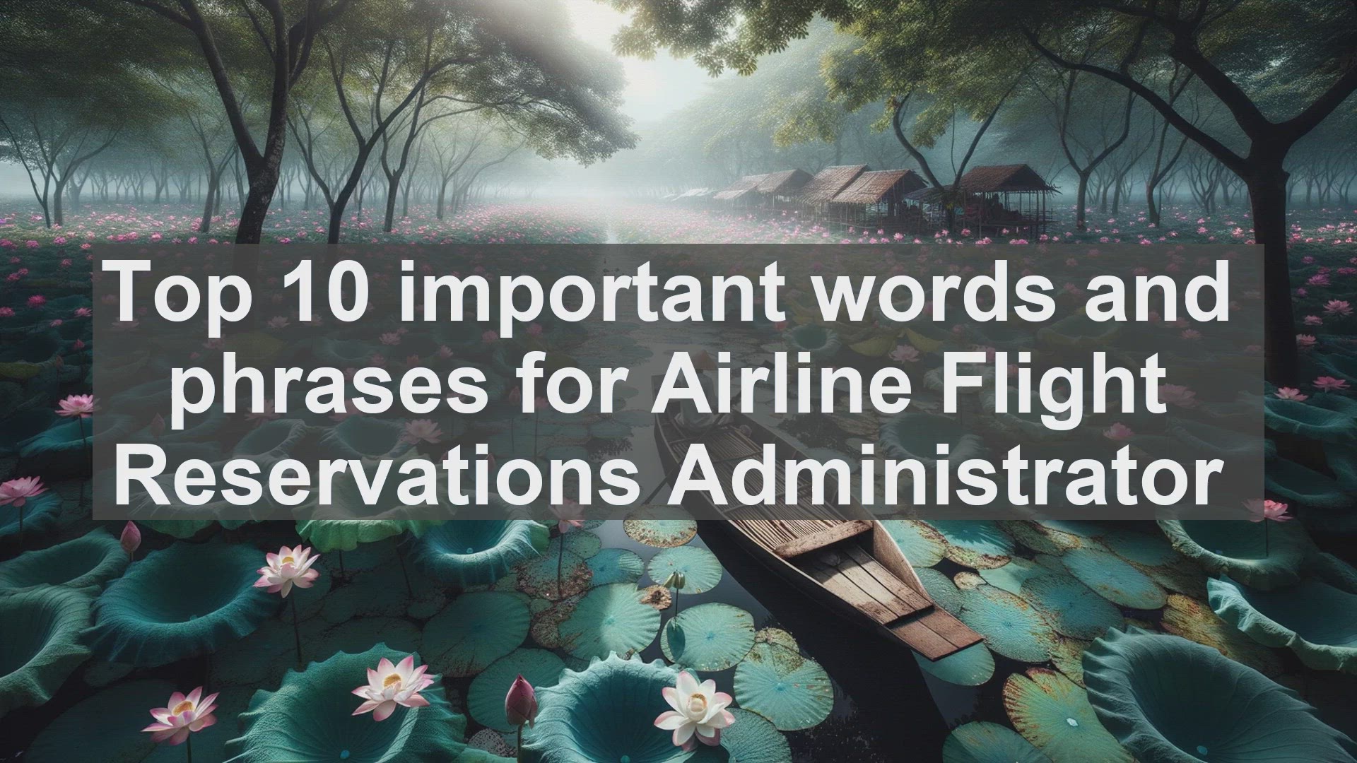'Video thumbnail for Top 10 important words and phrases for Airline Flight Reservations Administrator'