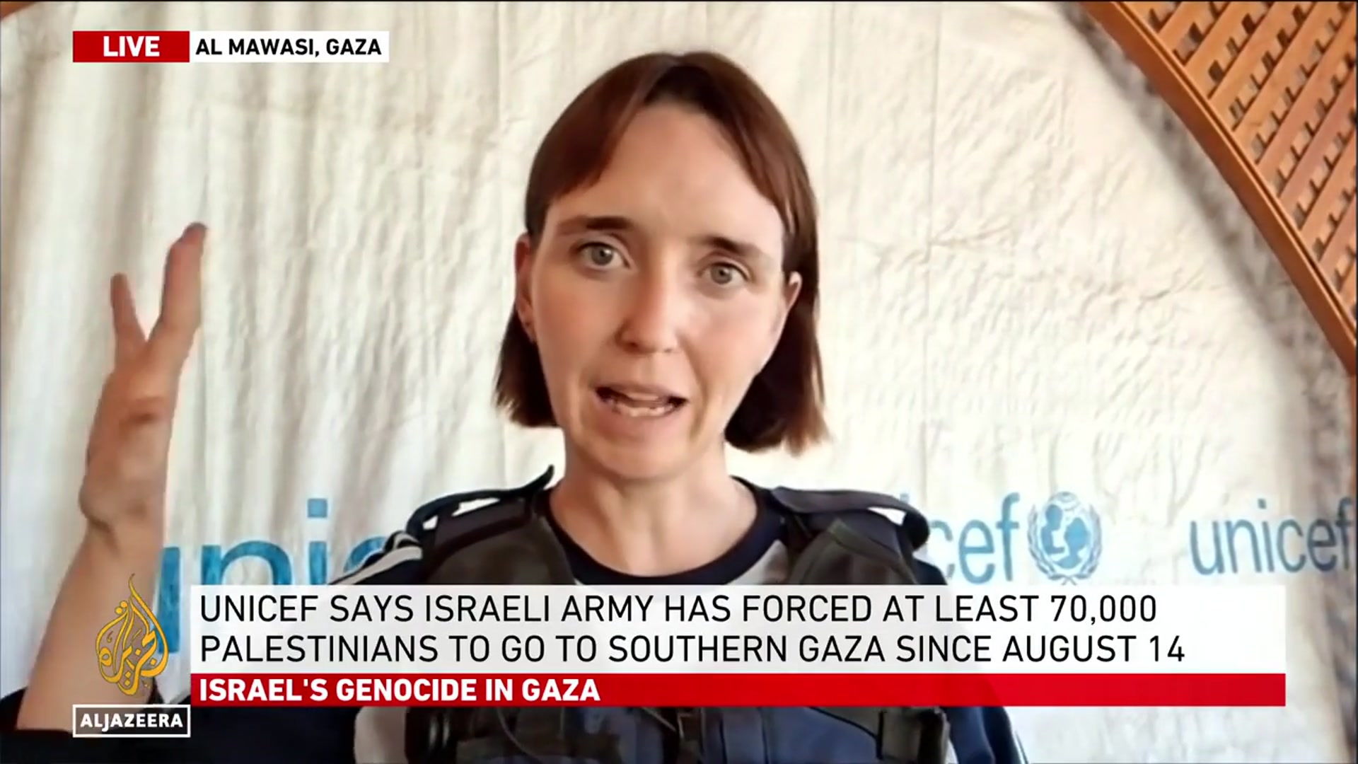 'Video thumbnail for Gaza’s al-Mawasi getting ‘more and more crowded by the day’, UNICEF says'