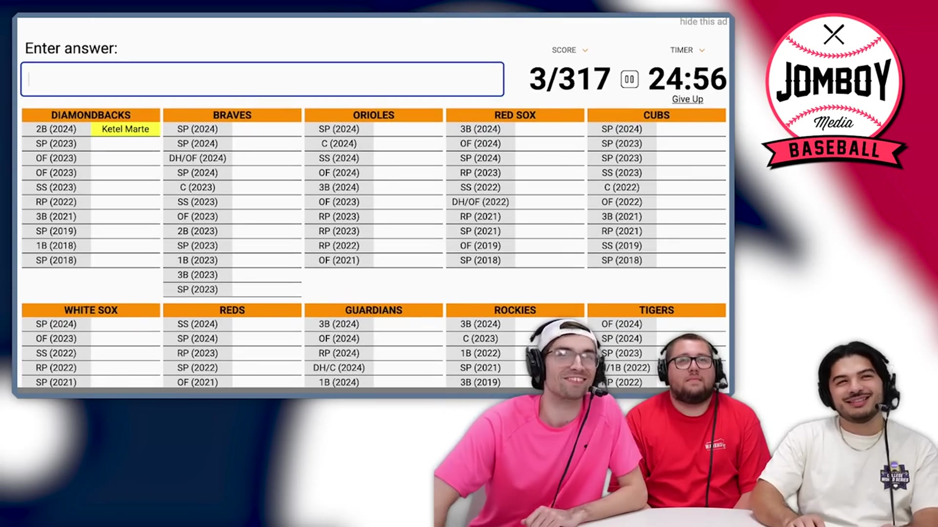 'Video thumbnail for Can we name the last 10 All-Stars for every team? (MLB Sporcle)'