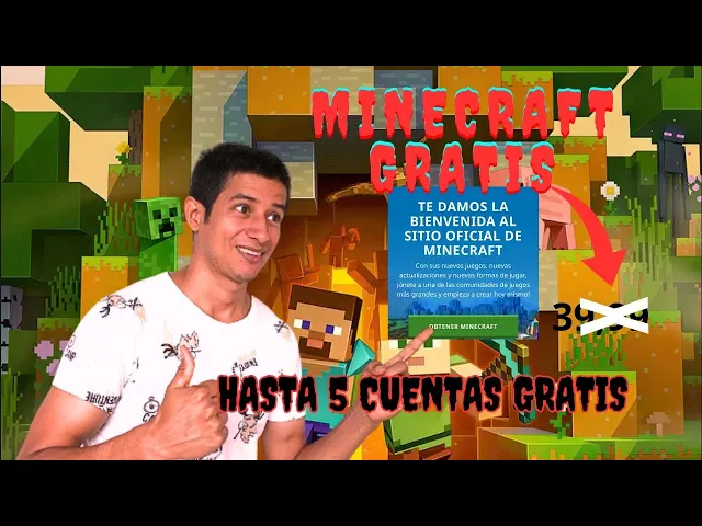 Video thumbnail for CÓMO DESCARGAR MINECRAFT GRATIS l hasta 5 cuentas GRATIS