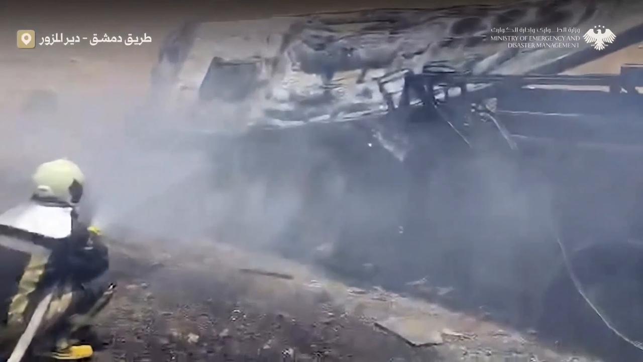 Video thumbnail for Syria: 35 killed, 30 injured in central Syria bus collision (2).
