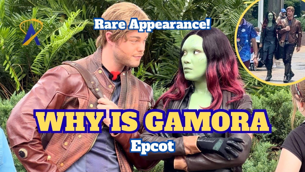 Video thumbnail for Gamora Makes Rare Appearance With Star Lord on Cosmic Rewind’s Opening Anniversary at Epcot
