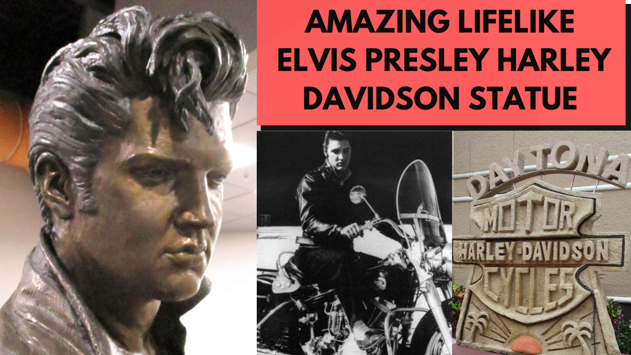 Video thumbnail for Elvis Presley Harley Davidson motorcycle statue