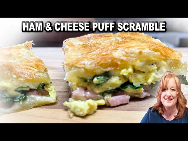 Video thumbnail for HAM & CHEESE PUFF SCRAMBLES, Perfect Anytime Breakfast Food
