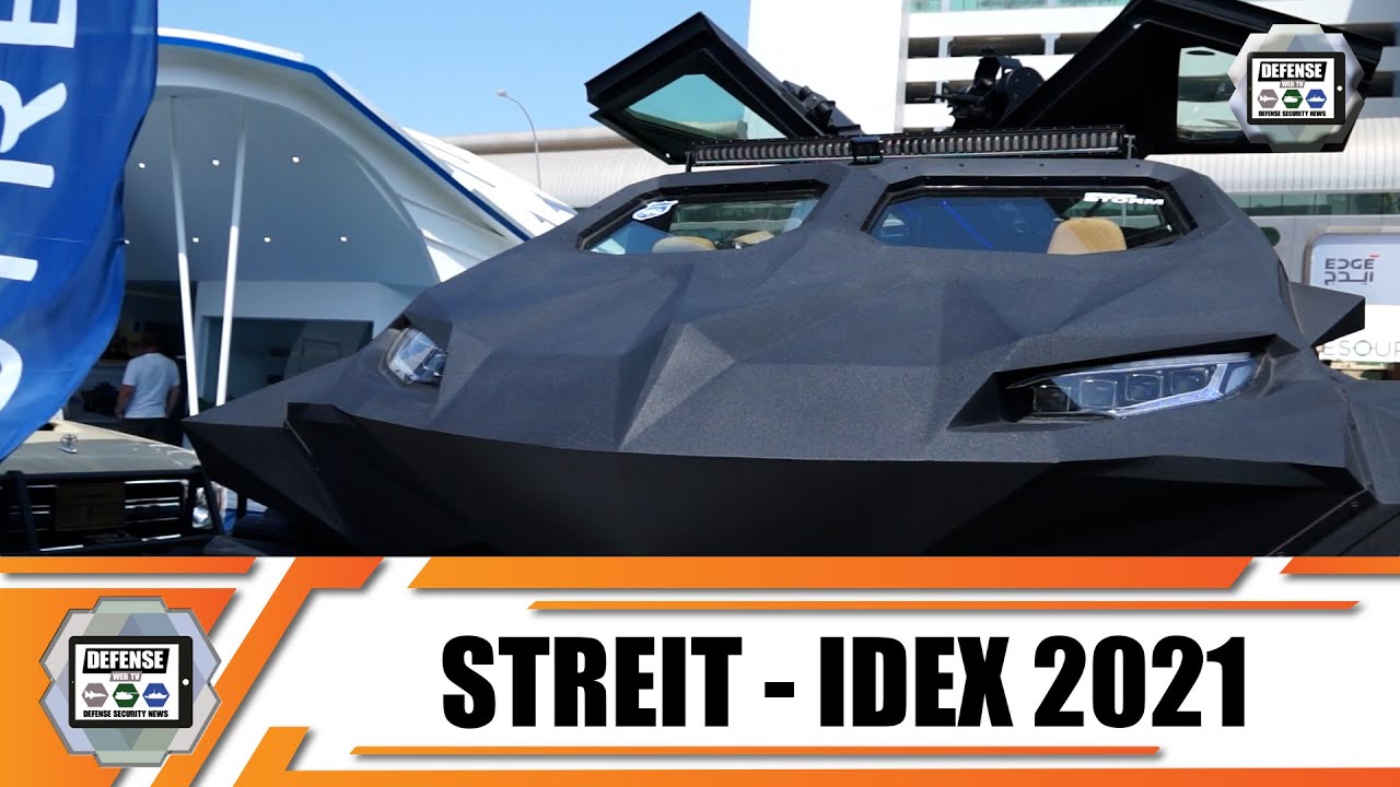 Video thumbnail for Streit Group based in UAE unveils new tracked amphibious vehicle Storm and MRAPs Dhabi Condor NISR