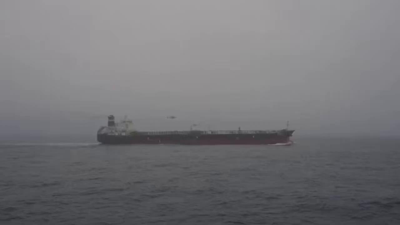 Video thumbnail for France: French navy intercepts sanctioned tanker linked to Russia: French president.