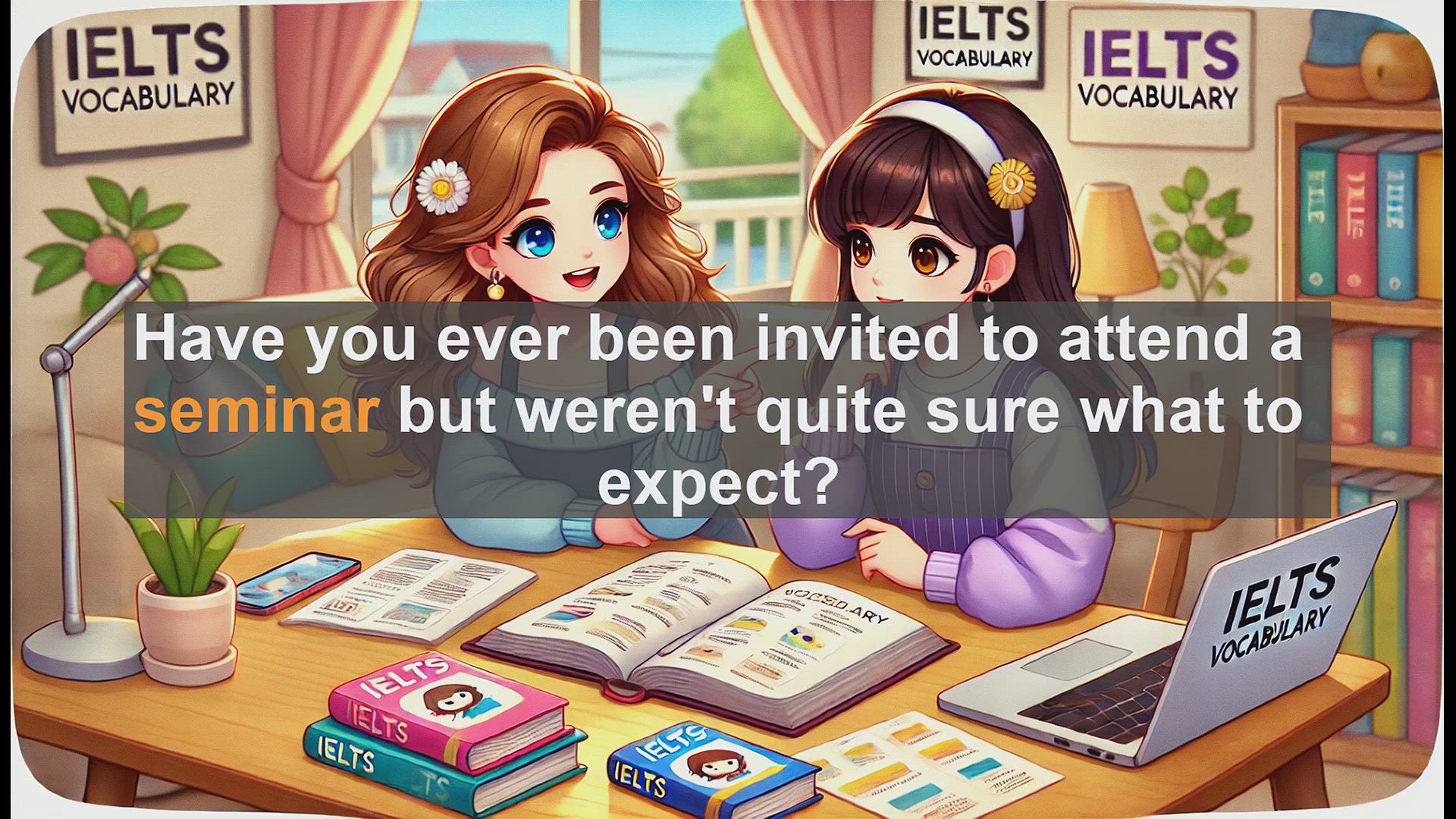 'Video thumbnail for 2500 Must Know IELTS 6.5 Vocabulary - What is a Seminar? Boost Your IELTS Score with This Key Term'