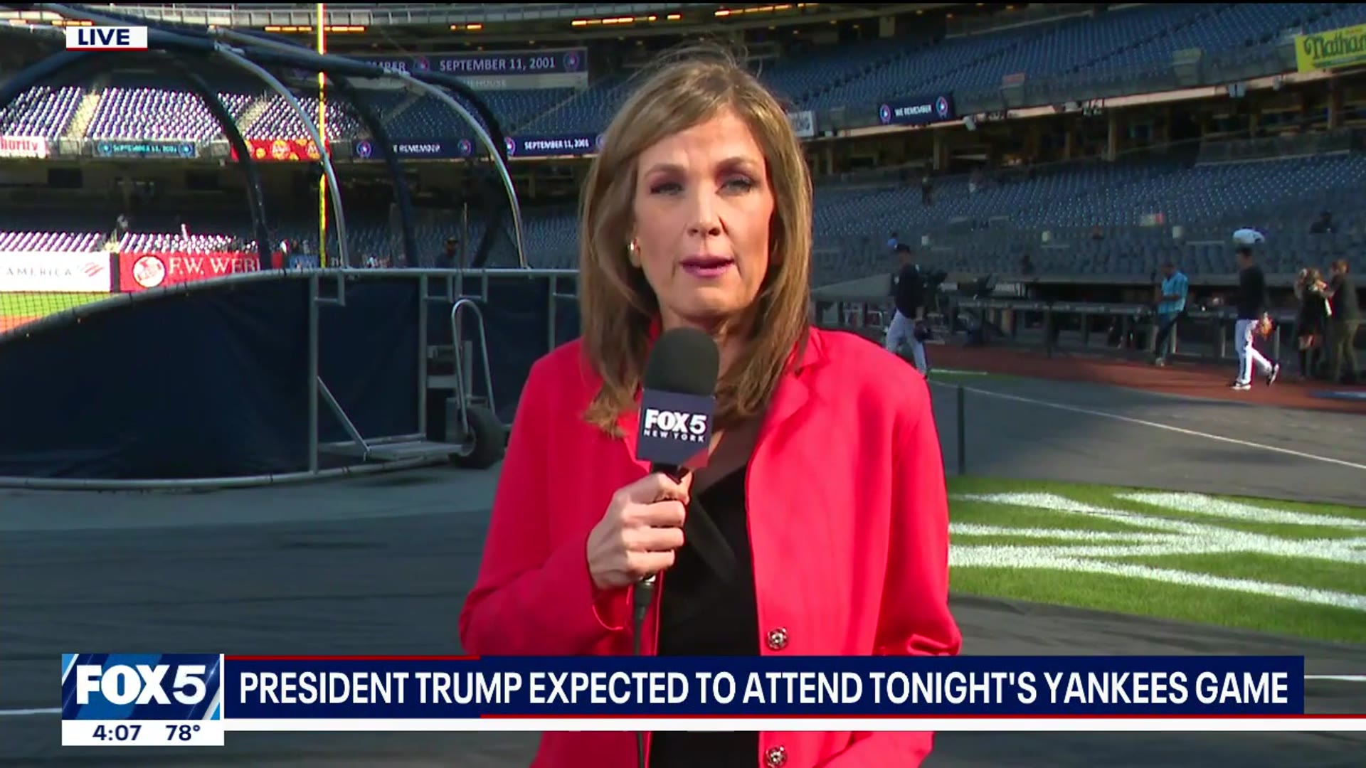 'Video thumbnail for Trump to throw first pitch at Yankees game amid tight 9/11 security'