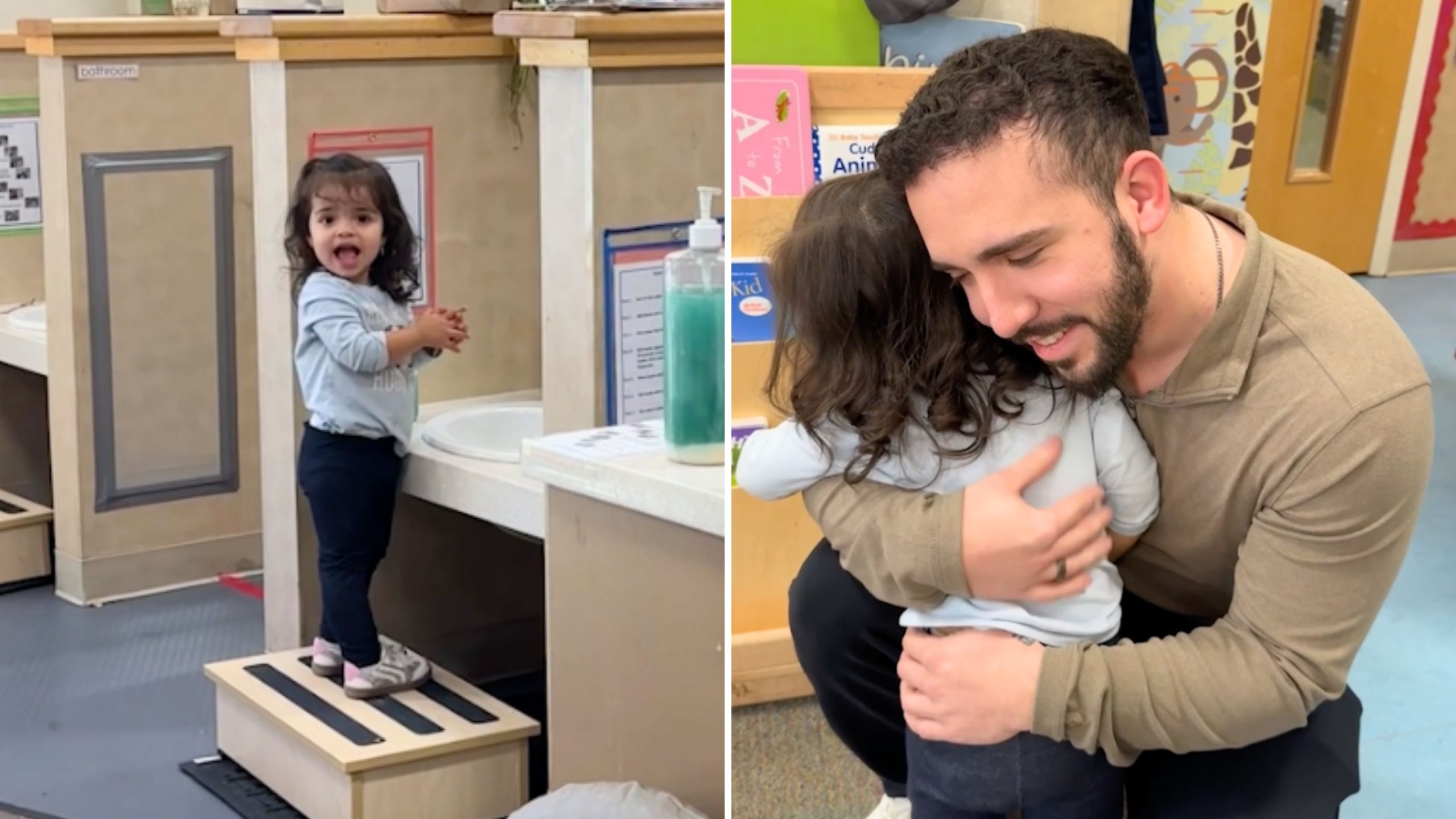 Video thumbnail for Two-Year-Old Cheeses When Military Dad Returns Home After 19 Months