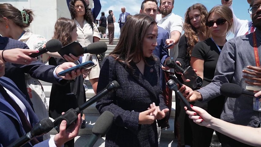 Video thumbnail for Rep. Alexandria Ocasio Cortez talks possible presidential run with New York Times