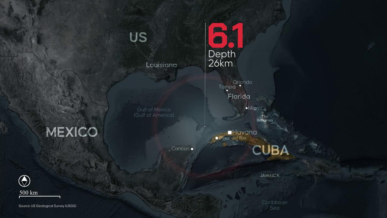 Video thumbnail for Cuba: MOTION GRAPHICS - Magnitude 6.1 earthquake strikes off coast of Cuba.