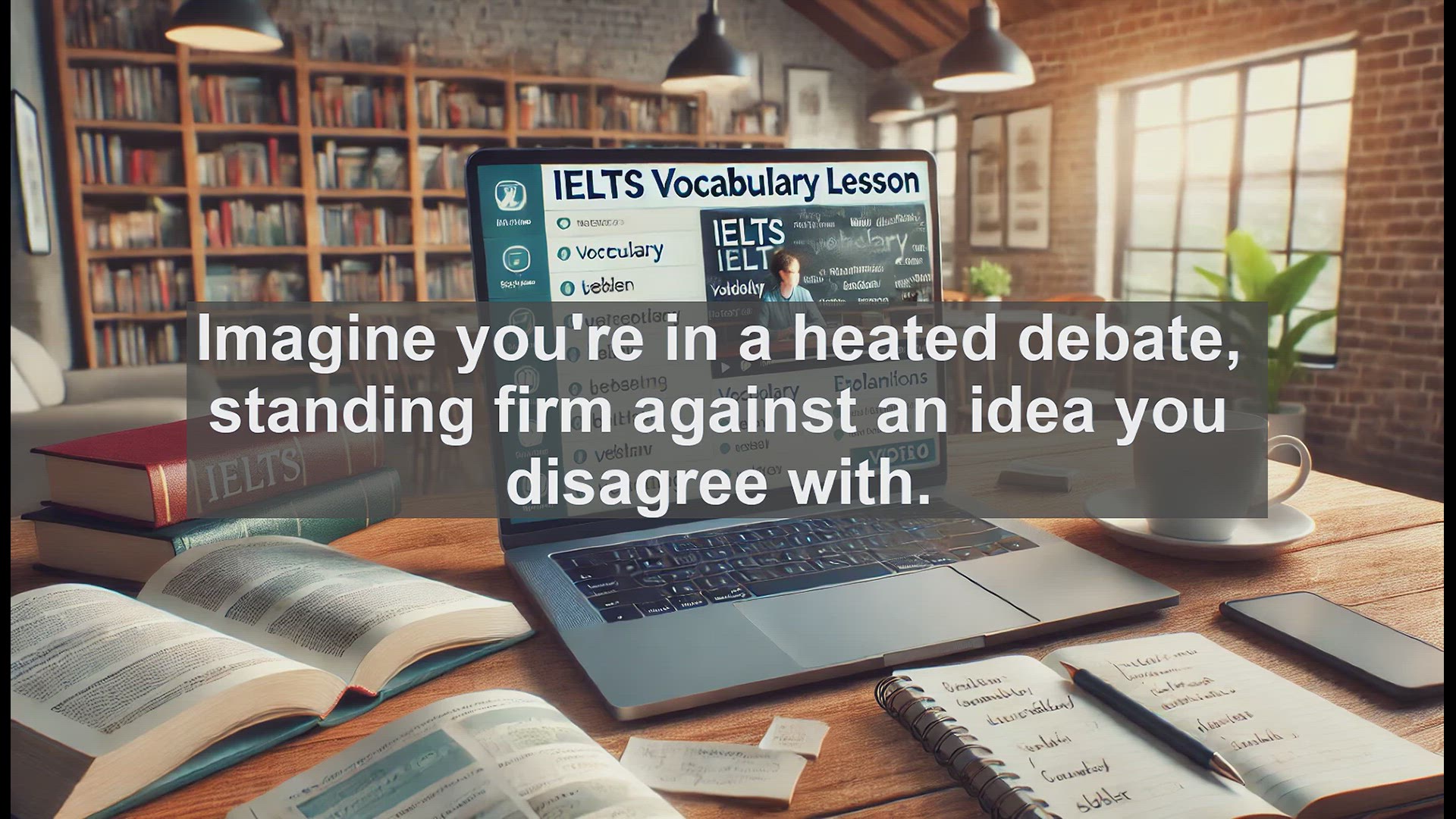 'Video thumbnail for 2500 Must Know IELTS 6.5 Vocabulary - Understanding 'Opposed': Express Disagreement in English'