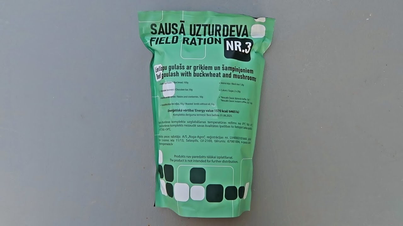 'Video thumbnail for New Generation Latvian MRE 2022 Meals Ready to Eat'