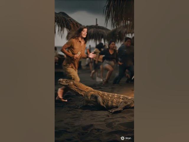 Video thumbnail for A beach day turned into a frantic dash for safety when a Komodo dragon crashed the party.#tinydragon