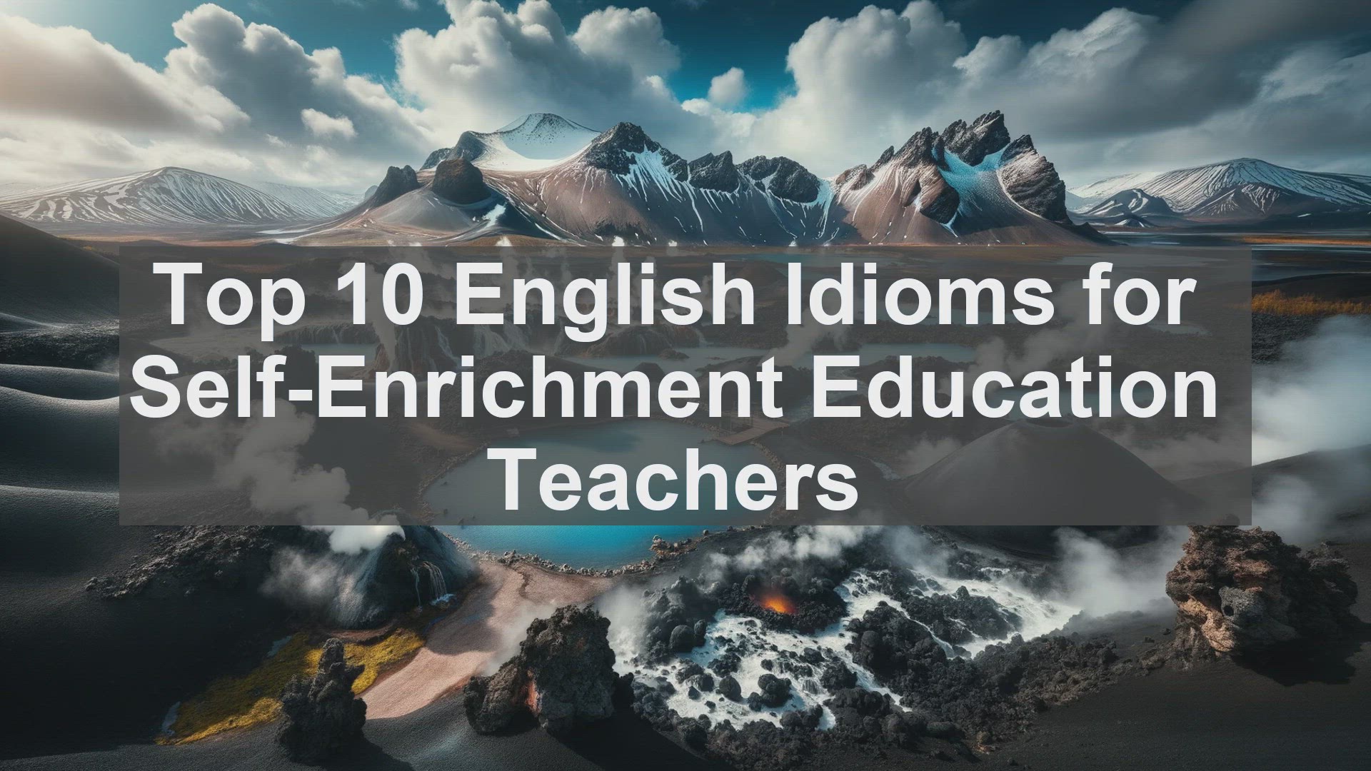 'Video thumbnail for Top 10 English Idioms for SelfEnrichment Education Teachers'