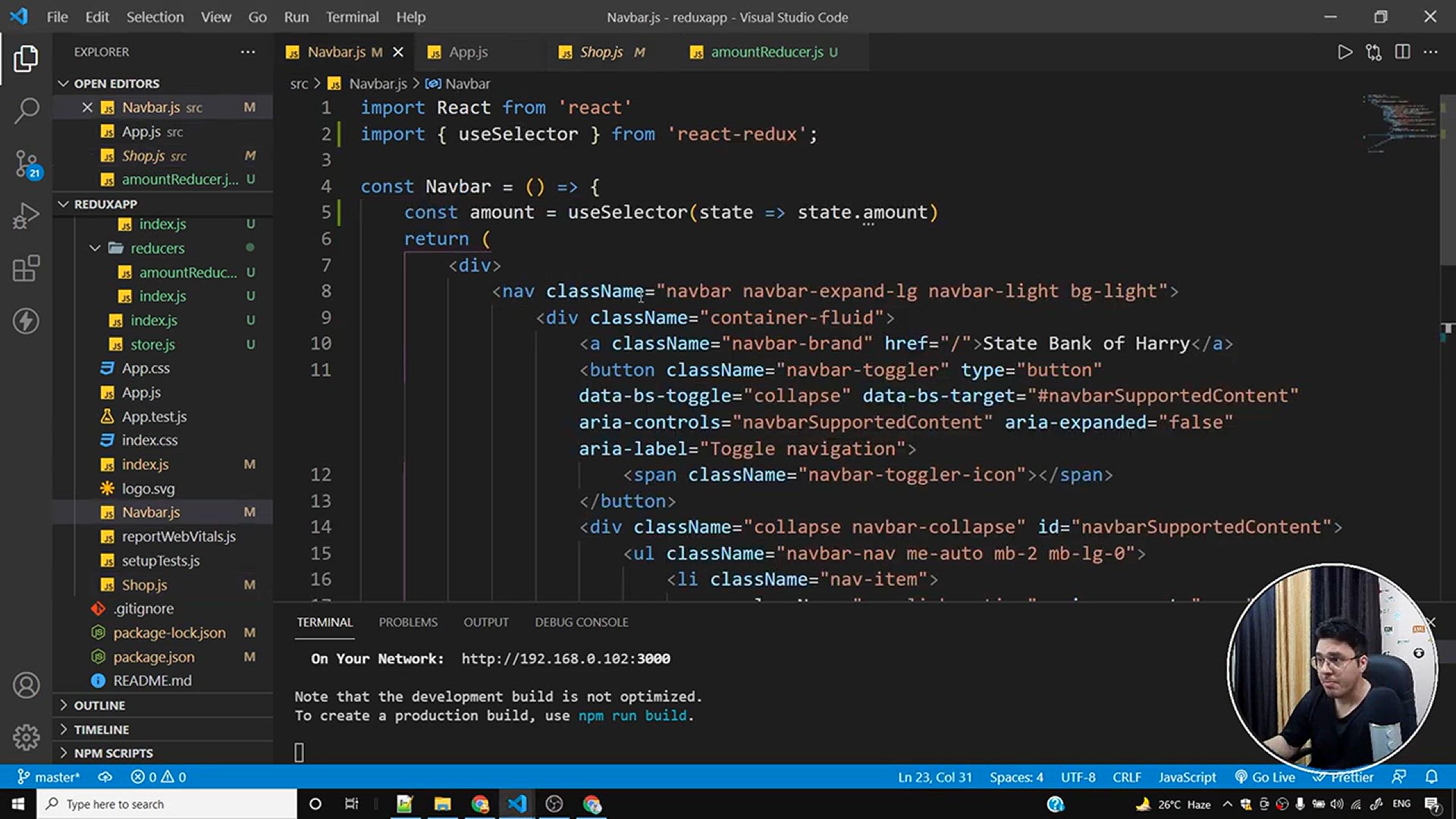 'Video thumbnail for Updating state from a different component in Redux _ Complete React Course in Hindi #78'