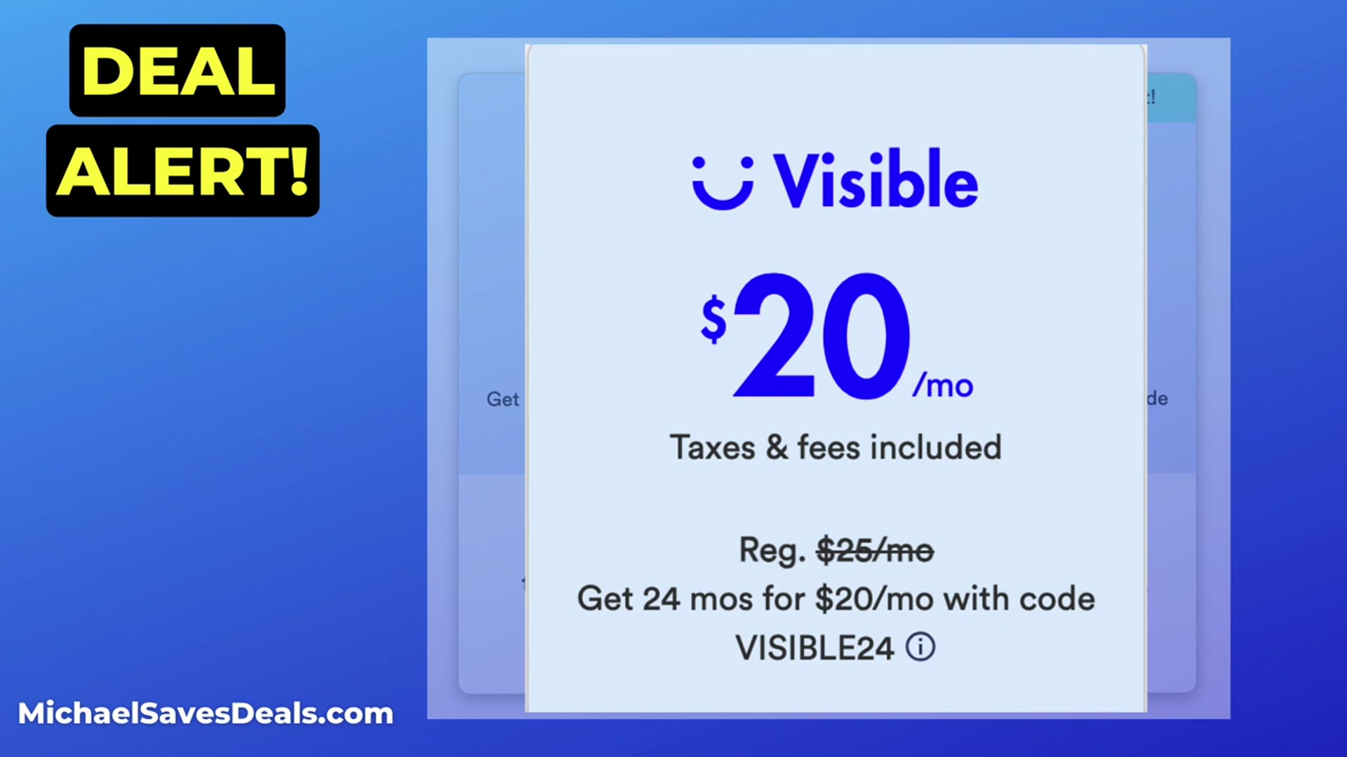'Video thumbnail for Visible 2024 Deal: 2 Years of Unlimited Data for $20/Month! Is It Worth It?'