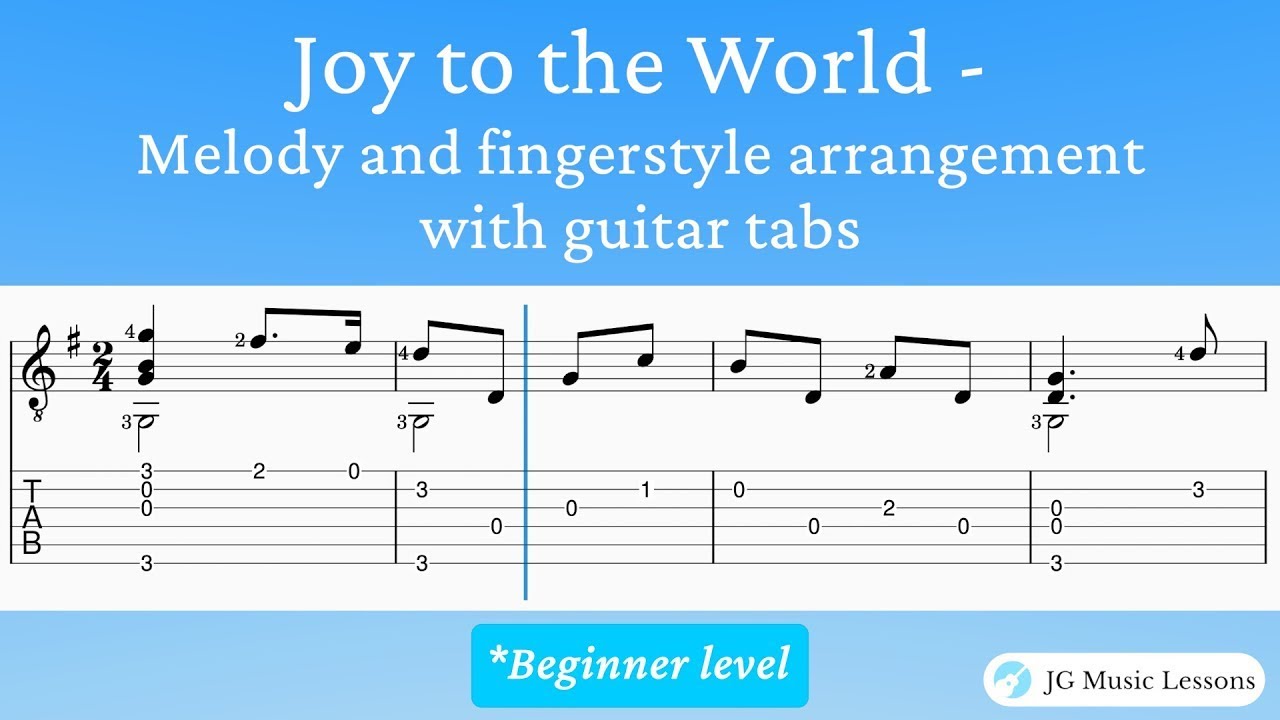 'Video thumbnail for Joy to the World - Melody and finger-style arrangement with guitar tabs 🎄🎸'