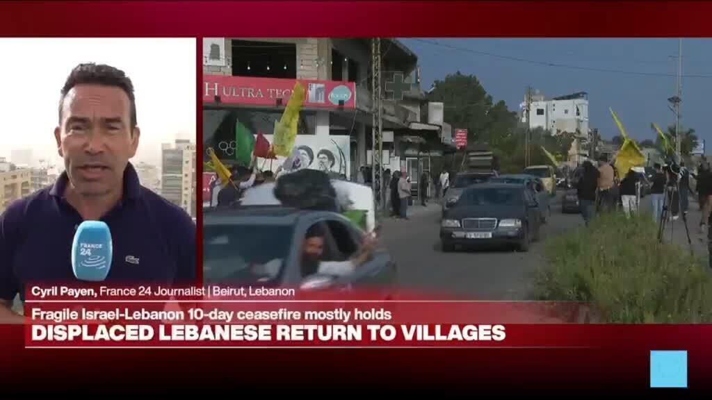 Video thumbnail for "We are just displaced and we have to go back" : Lebanese return to southern villages