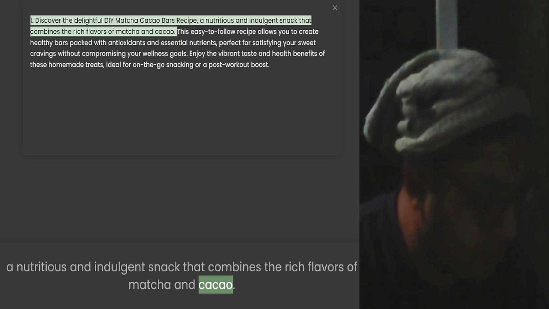 Video thumbnail for 1. Discover the delightful DIY Matcha Cacao Bars Recipe, a nutritious and indulgent snack that combines the rich flavors of matcha and cacao. This easy-to-follow recipe allows you to create healthy bars packed with antioxidants and essent