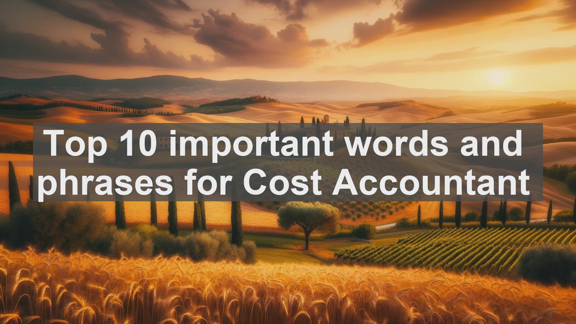 'Video thumbnail for Top 10 important words and phrases for Cost Accountant'