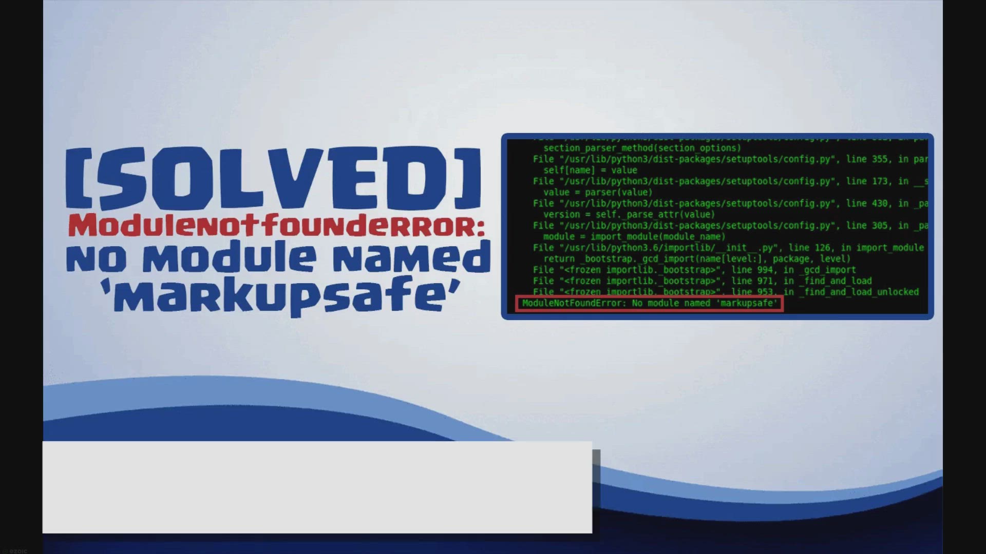 'Video thumbnail for Modulenotfounderror: no module named markupsafe'