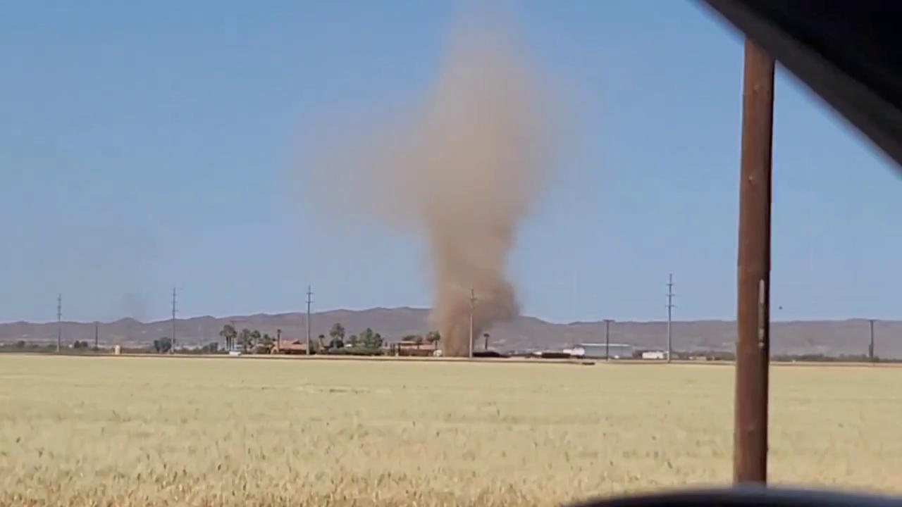 Video thumbnail for US: Huge Dust Devil Towers Over Desert Near Yuma.