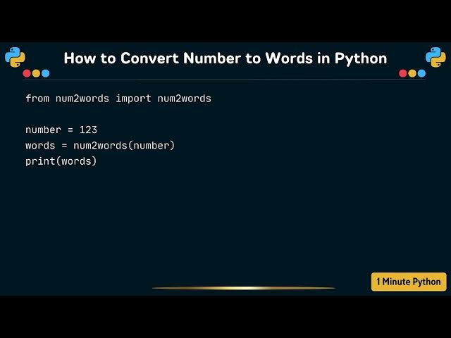 Video thumbnail for How to Convert Number to Words in Python
