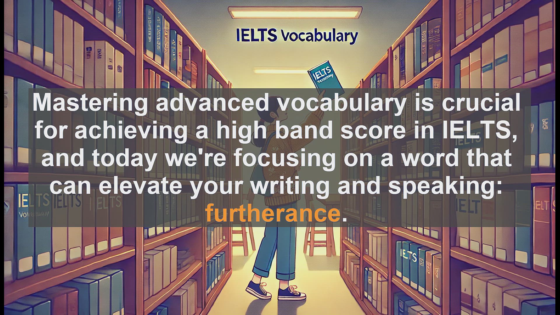 'Video thumbnail for 5000 Must Know IELTS 8.0 Vocabulary - IELTS Vocabulary: Understanding and Using 'Furtherance''