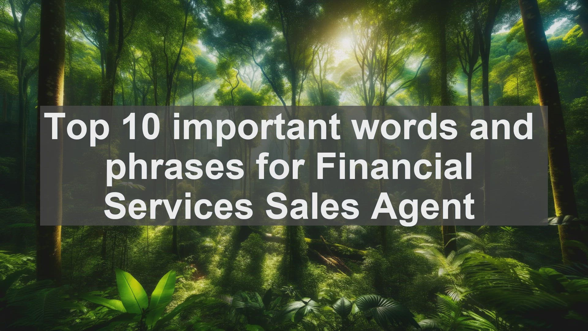 'Video thumbnail for Top 10 important words and phrases for Financial Services Sales Agent'