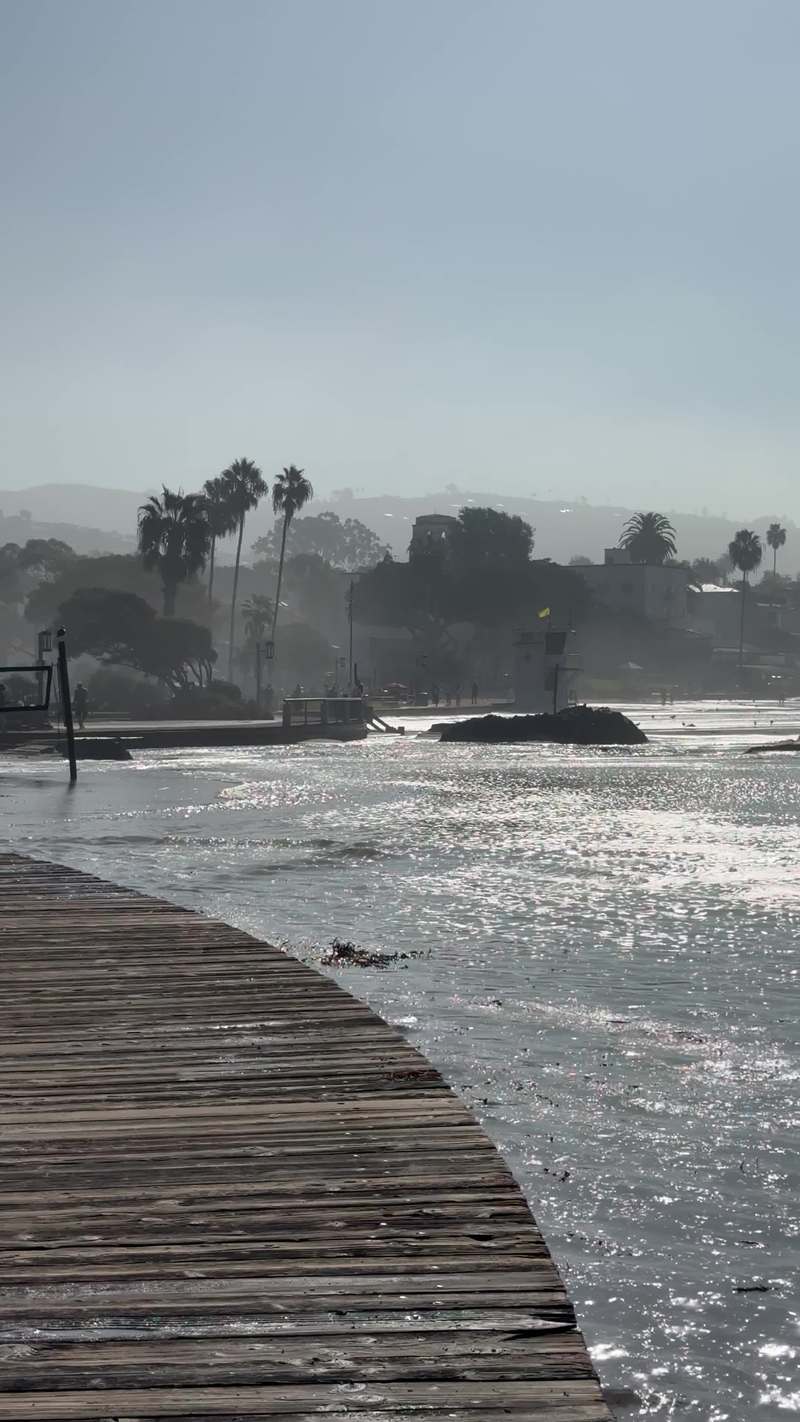 Video thumbnail for High Tide Defense Excavator Building Sand Berm at Laguna Beach